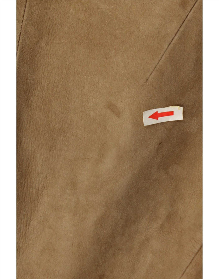 Vintage Γυναικείο Suede Jacket UK 10 Small Beige
