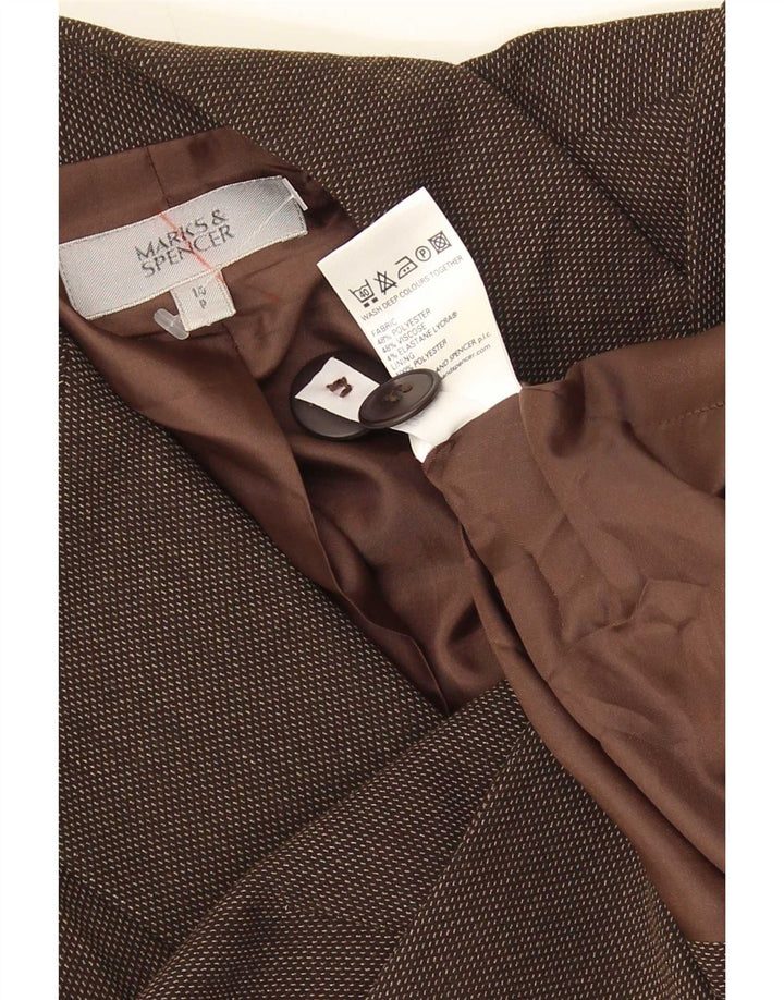 Marks & Spencer Γυναικείο σακάκι 1 κουμπιού blazer UK 14 μεγάλο καφέ βισκόζη