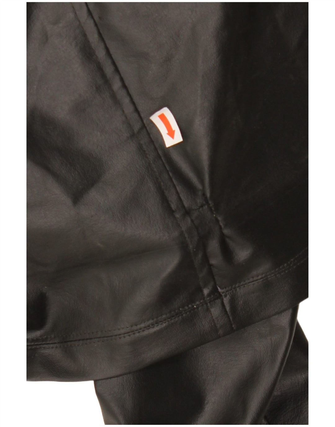 VINTAGE Γυναικείο Δερμάτινο Παλτό UK 12 Medium Black Colourblock