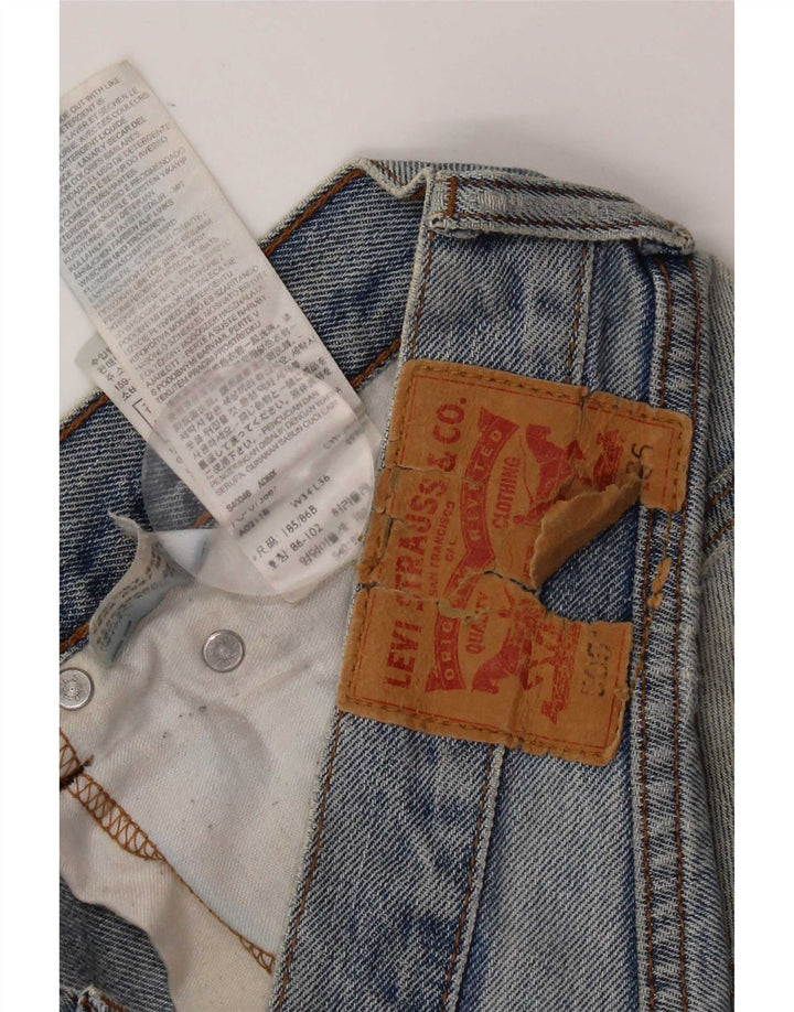 Levi's Mens 505 Distressed Straight Jeans W34 L28 Μπλε βαμβακερό