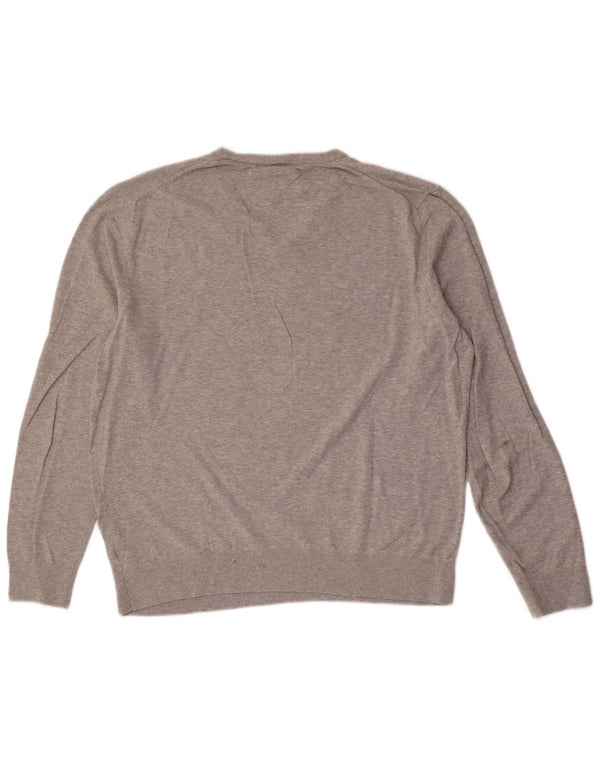 Ανδρικό πουλόβερ Tommy Hilfiger με V λαιμόκοψη 2XL Γκρι βαμβακερό