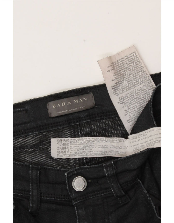 ZARA Ανδρικό Skinny Jeans EU 40 Medium W31 L30 Μαύρο βαμβακερό