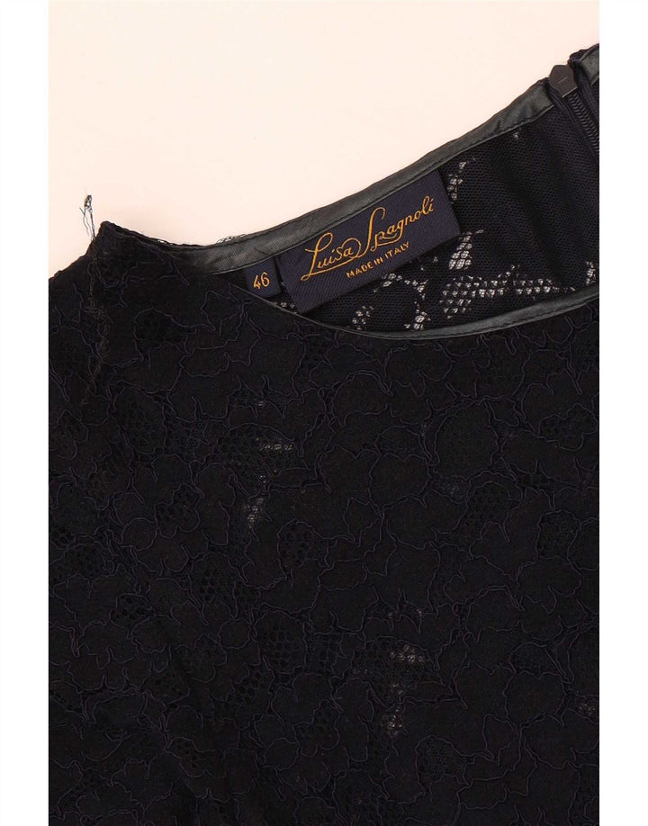 Luisa Spagnoli Γυναικεία Δαντελένια Μπλούζα Top IT 46 Large Navy Blue