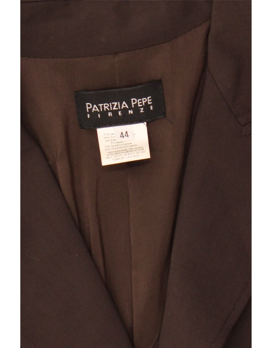 Patrizia Pepe Γυναικείο σακάκι 2 κουμπιών Crop Blazer IT 44 Μαλλί μεσαίο καφέ