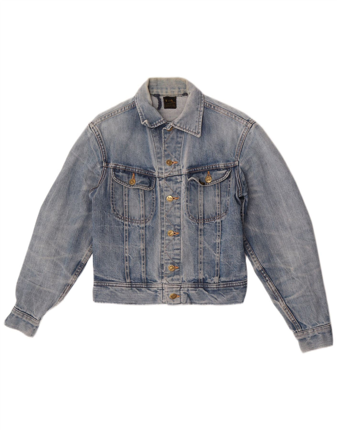 Lee Womens Crop Τζιν Μπουφάν UK 12 Medium Blue