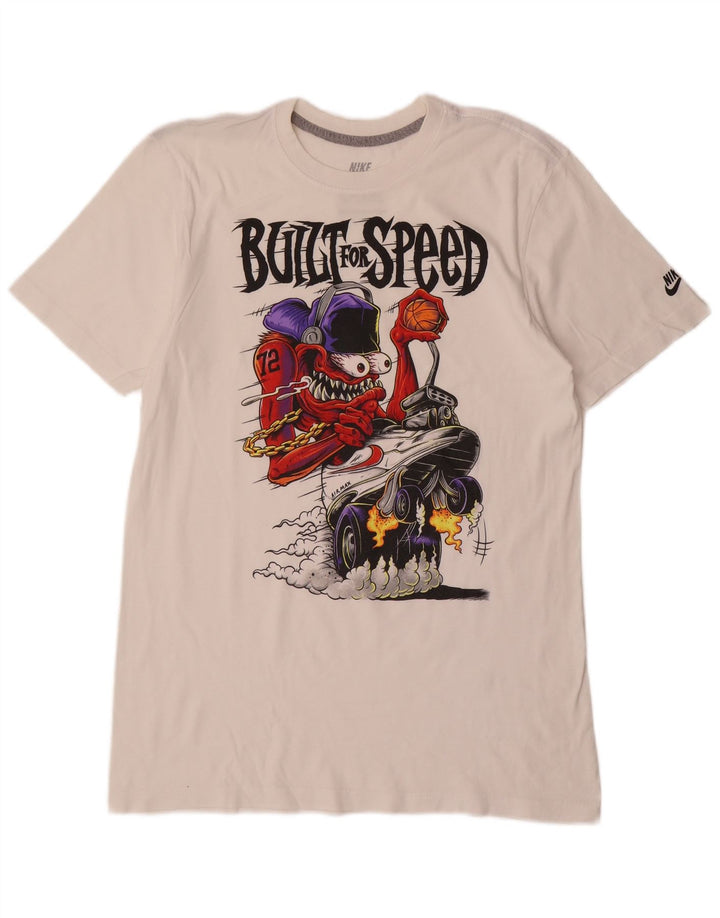 Ανδρικό T-shirt με γραφικό κανονικό φόρεμα Nike, μεσαίο λευκό