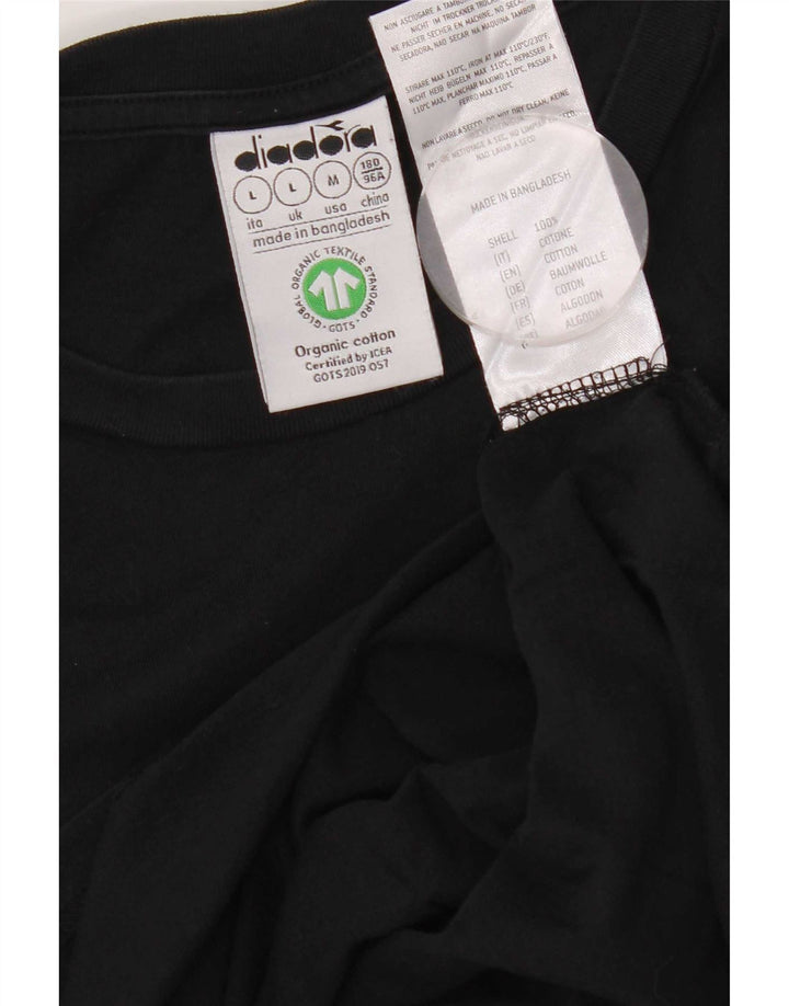 Ανδρικό T-Shirt Diadora Top μεγάλο μαύρο βαμβακερό