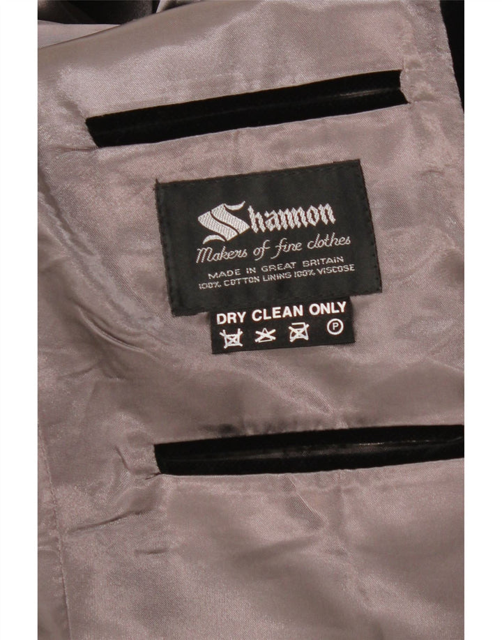 SHANNON Ανδρικό βελούδινο σακάκι με 2 κουμπιά UK 40 μεγάλο μαύρο