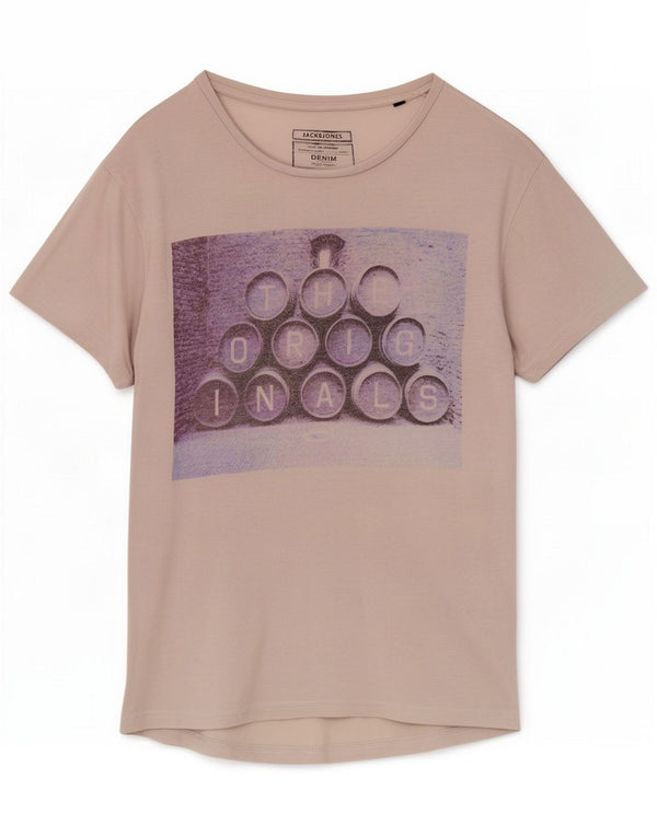 Ανδρικό γραφικό μπλουζάκι Jack & Jones Top Medium Grey