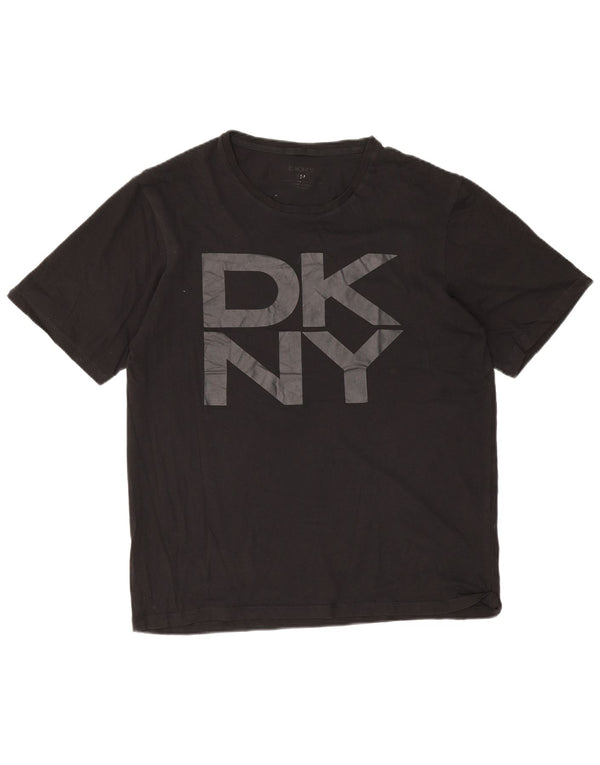 Ανδρικό γραφικό T-Shirt Dkny Top Μεσαίο μαύρο βαμβακερό