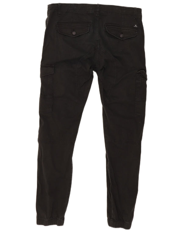 JACK & JONES Ανδρικό παντελόνι Joggers Cargo W34 L30 Μαύρο βαμβακερό