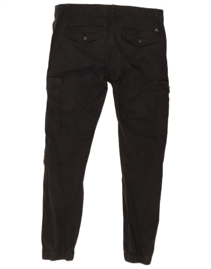 JACK & JONES Ανδρικό παντελόνι Joggers Cargo W34 L30 Μαύρο βαμβακερό