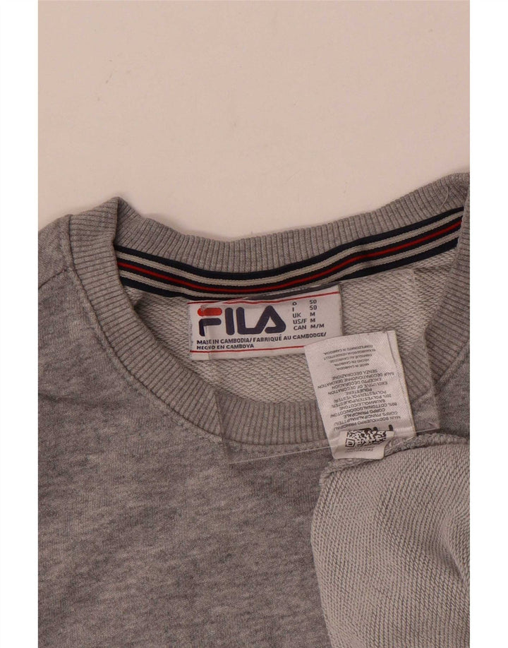 Ανδρικό γραφικό φούτερ Fila, μεσαίο γκρι βαμβακερό