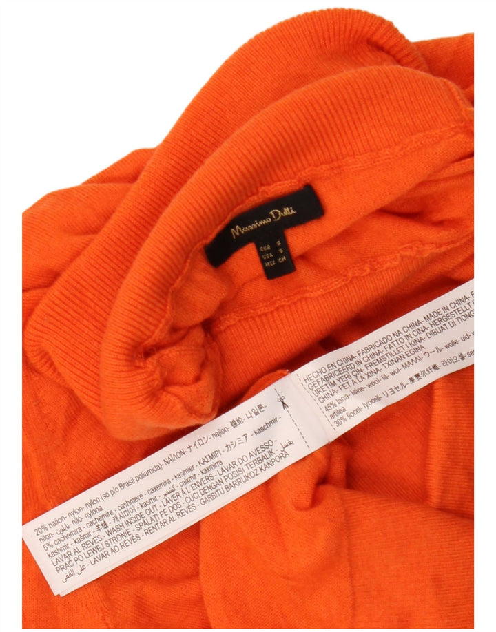 Massimo Dutti Γυναικείο πουλόβερ με ρολό λαιμόκοψη UK 10 Μικρό πορτοκαλί μαλλί