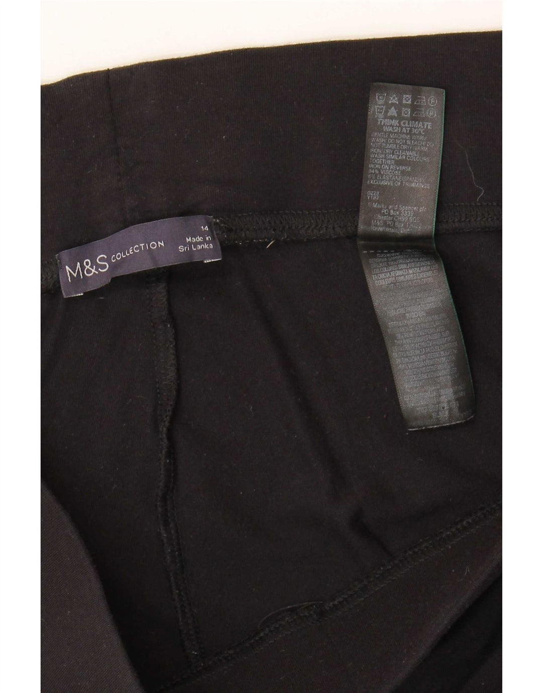 Marks & Spencer Γυναικεία κολάν Crop UK 14 Large Black Viscose