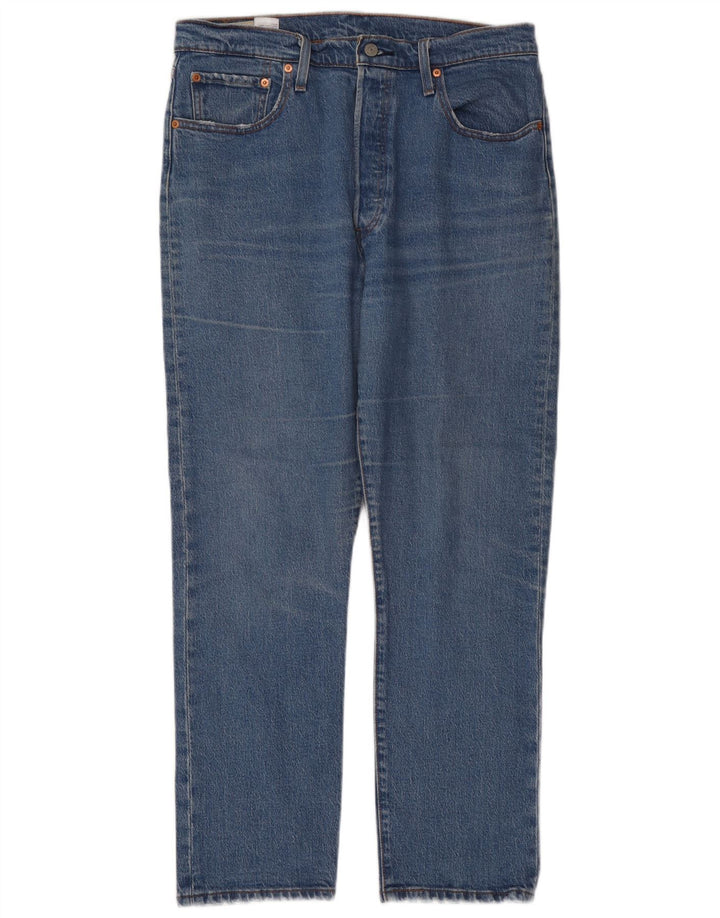 Levi's Womens 501 Straight Jeans W34 L28 Blue Cotton