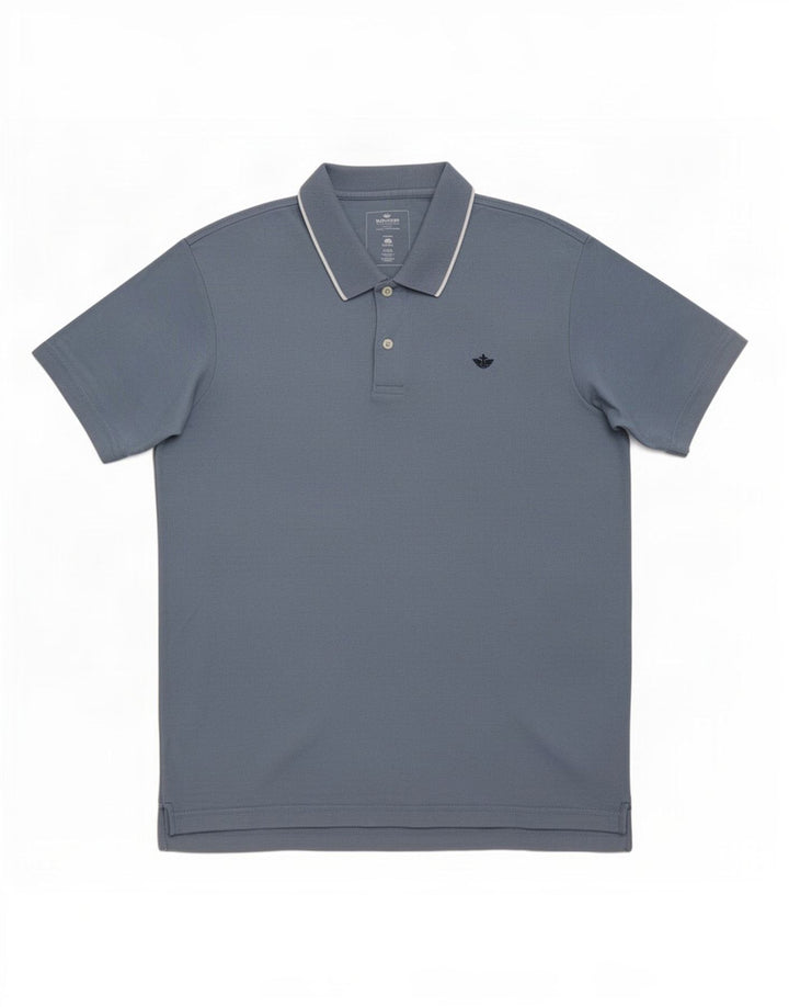 Ανδρικό πουκάμισο Polo Dockers από μεσαίο μπλε βαμβακερό