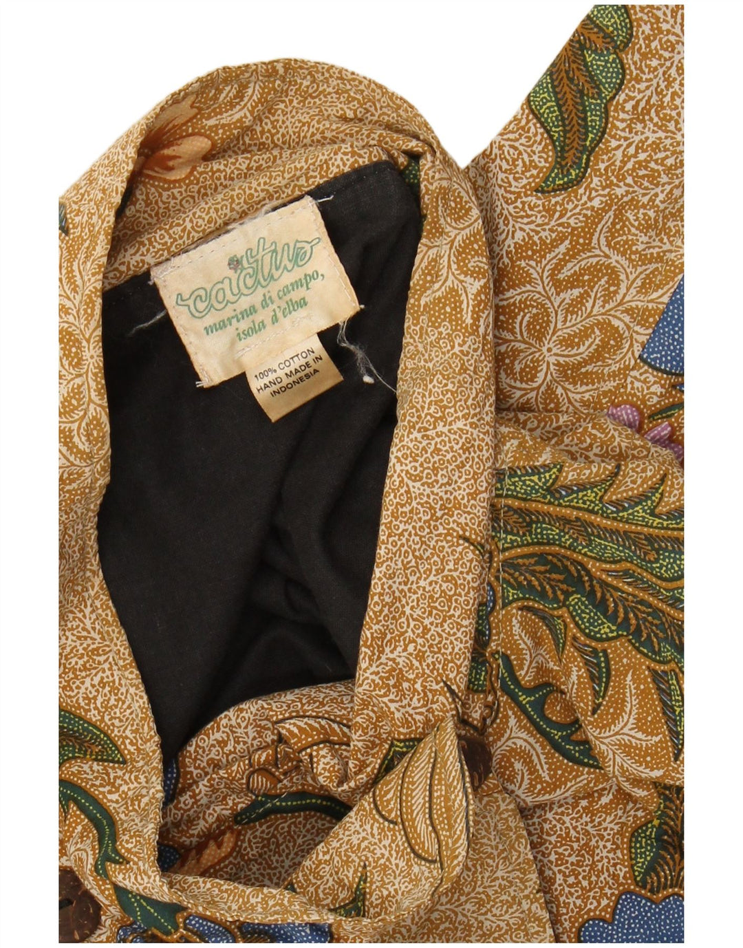 VINTAGE Γυναικείο κοντομάνικο μπολερό τοπ UK 20 2XL καφέ φλοράλ βαμβακερό