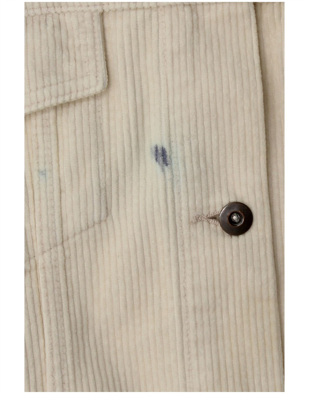 Zara Γυναικείο κοτλέ μπουφάν UK 10 Small Off White Βαμβακερό