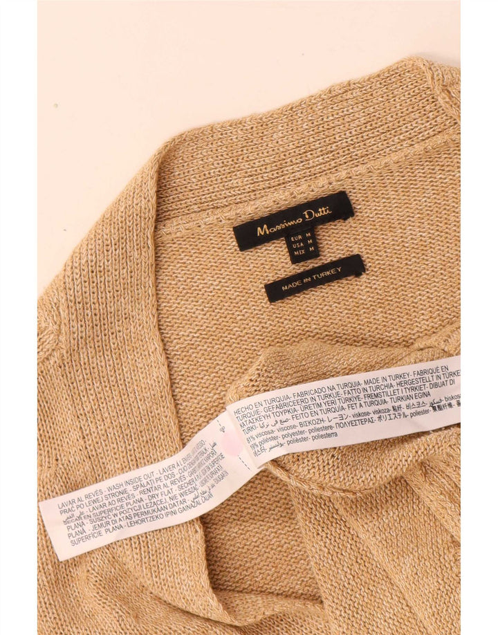 Massimo Dutti Γυναικείο πουλόβερ ζακέτα UK 14 μέτριο μπεζ βισκόζη