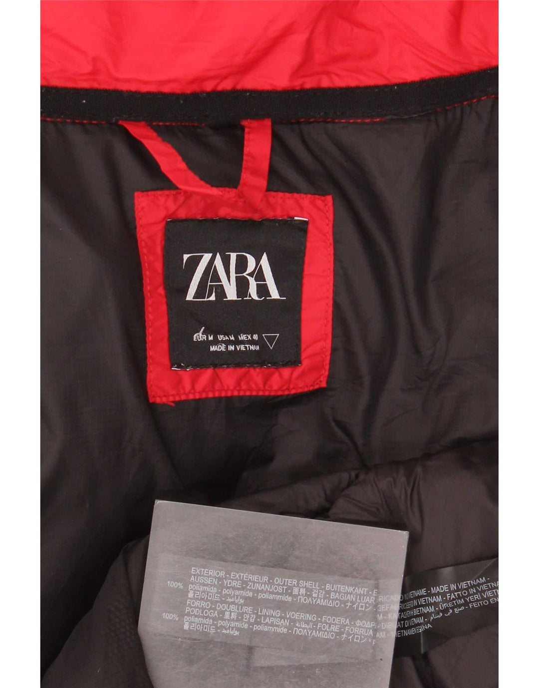 Zara Ανδρικό μπουφάν με επένδυση UK 38 Medium Red Polyamide