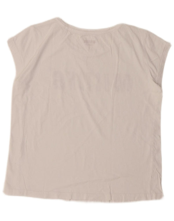 MUSTANG Γυναικείο Crop Graphic T-Shirt Top UK 10 Small White