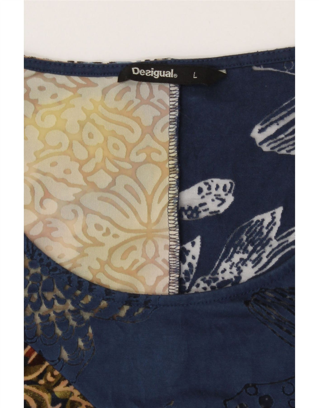 Desigual γυναικείο υπερμεγέθη μανίκι 3/4 UK 16 μεγάλα πολύχρωμα φλοράλ