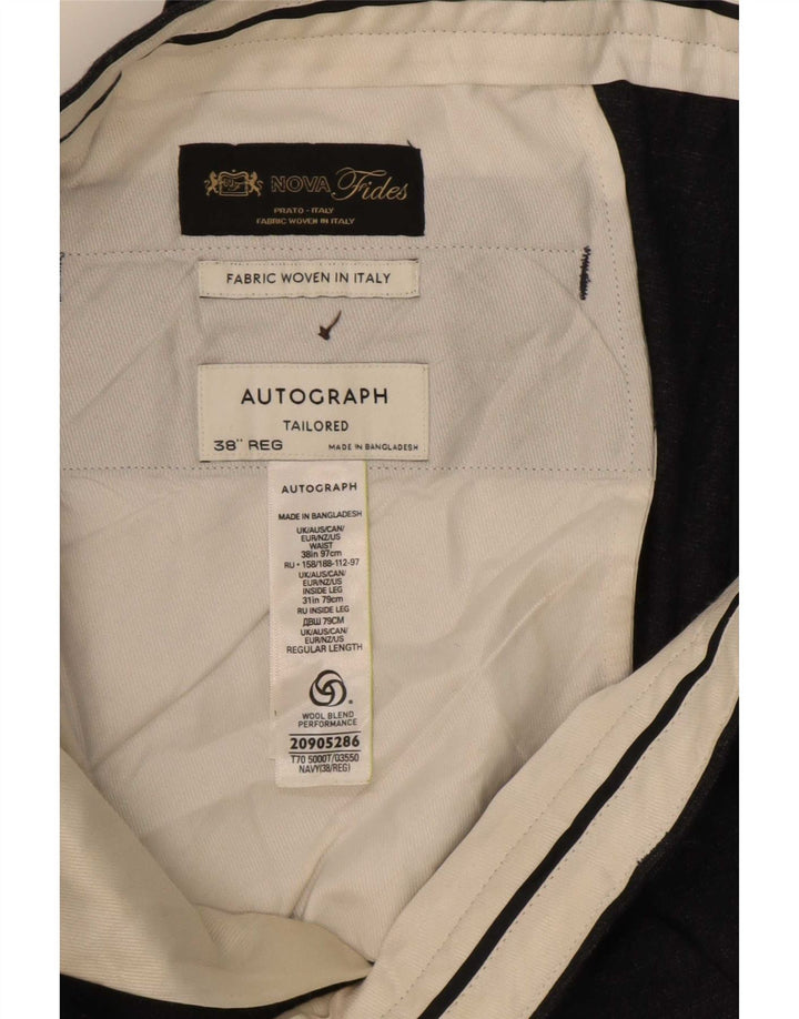 Ανδρικό παντελόνι Chino Marks & Spencer Autograph W38 L31 Navy Blue