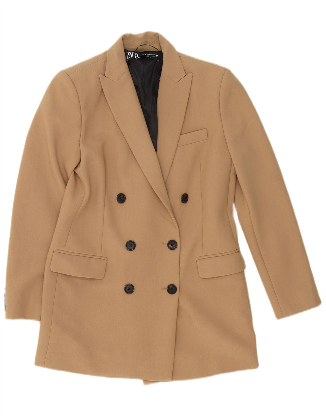 Zara Γυναικείο μπουφάν με διπλό στήθος UK 6 XS Beige