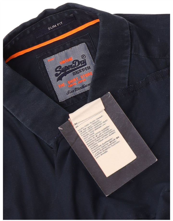 Ανδρικό πουκάμισο Superdry Slim Fit Medium Navy Blue βαμβακερό