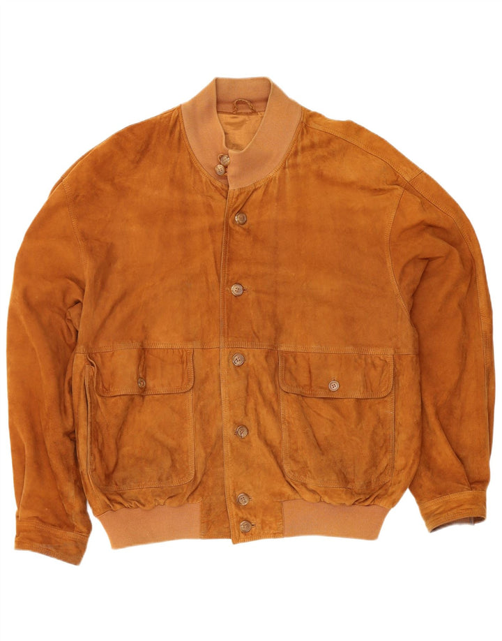 Kapraun Ανδρικό Suede Bomber Jacket UK 42 XL Brown