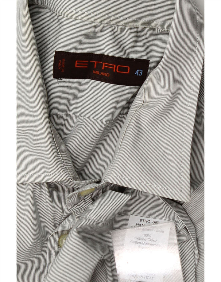 Ανδρικό πουκάμισο Etro 43 XL Γκρι βαμβακερό ριγέ