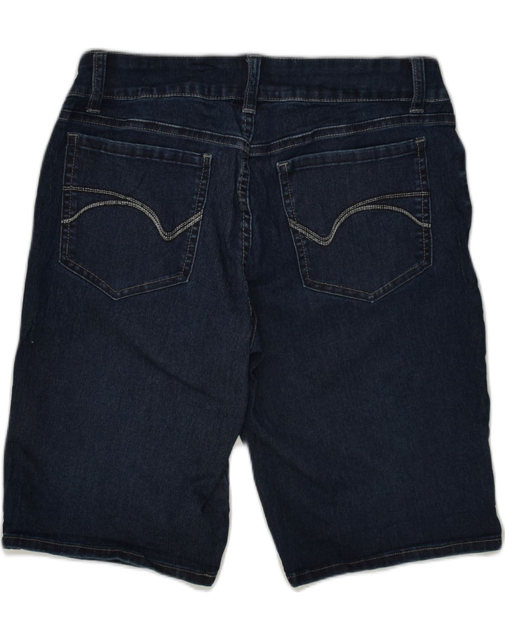 LEE Womens Riders Mid Rise Bermuda Shorts US 10 Large W34 Navy Blue Cotton | Vintage Lee | Thrift | Second-Hand Lee | Used Clothing | Messina Hembry 