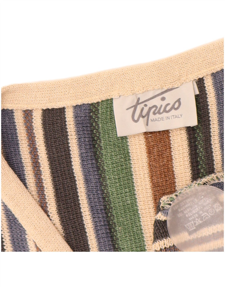 Vintage Ανδρικό Ζακέτα πουλόβερ Μεγάλο Πολύχρωμο Βαμβακερό ριγέ