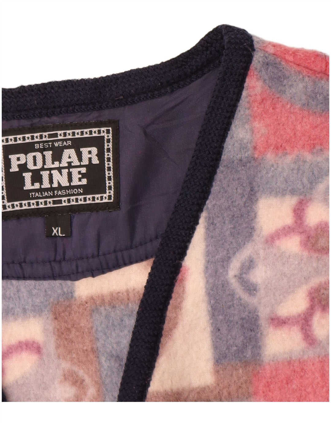 VINTAGE Ανδρικό Fleece Gilet UK 42 XL Πολύχρωμο Fair Isle Polyester