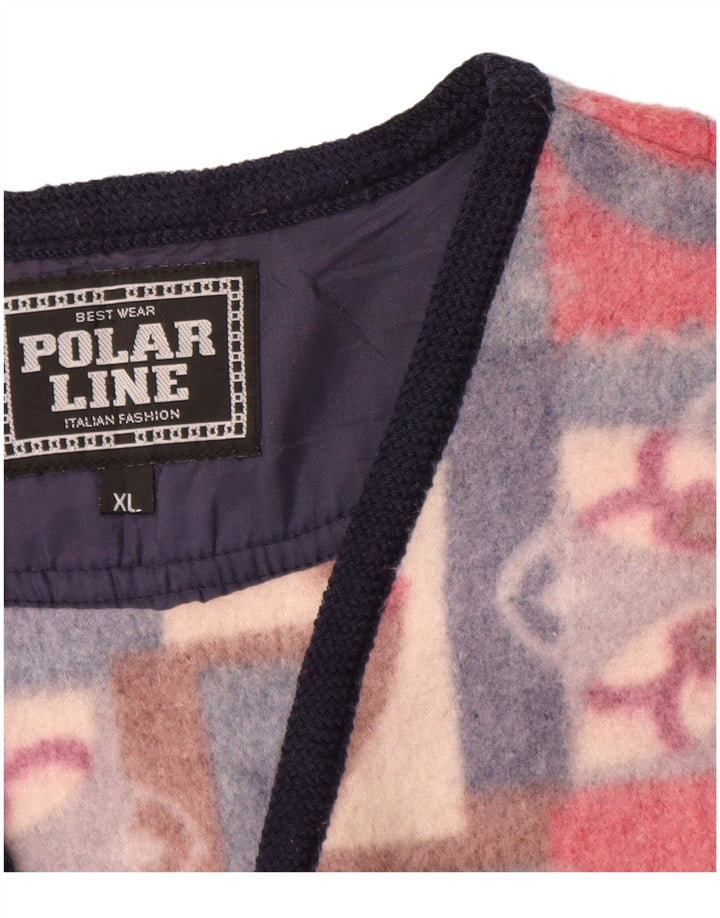 VINTAGE Ανδρικό Fleece Gilet UK 42 XL Πολύχρωμο Fair Isle Polyester