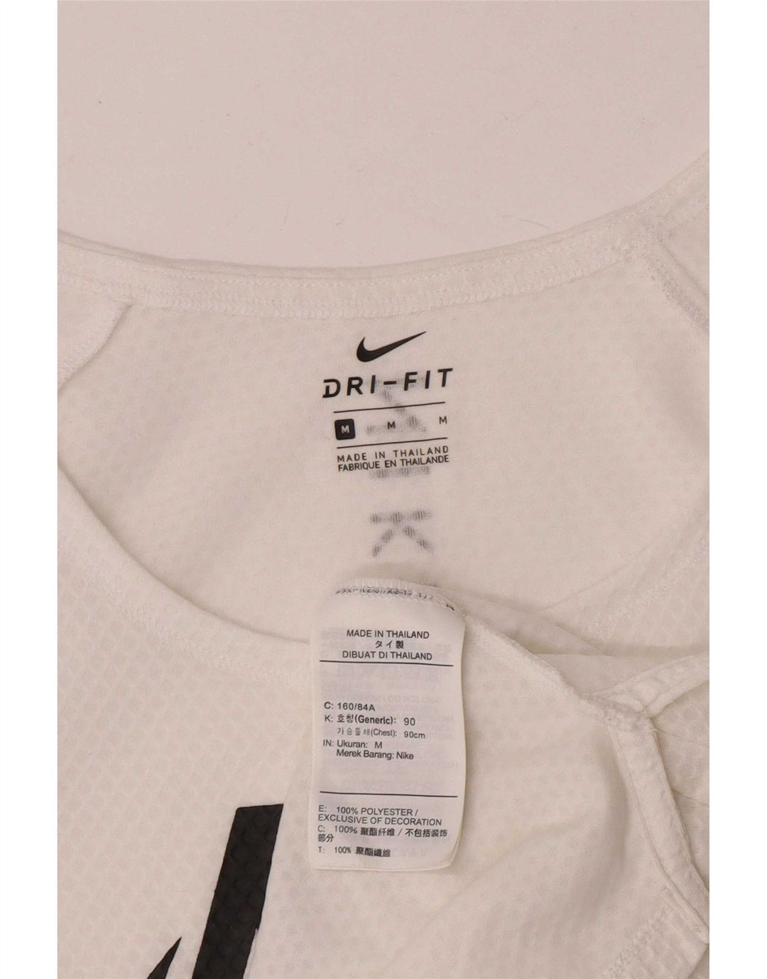 Γυναικείο γραφικό μπλουζάκι Nike Dri Fit τοπ 14 μεσαίου λευκού πολυεστέρα