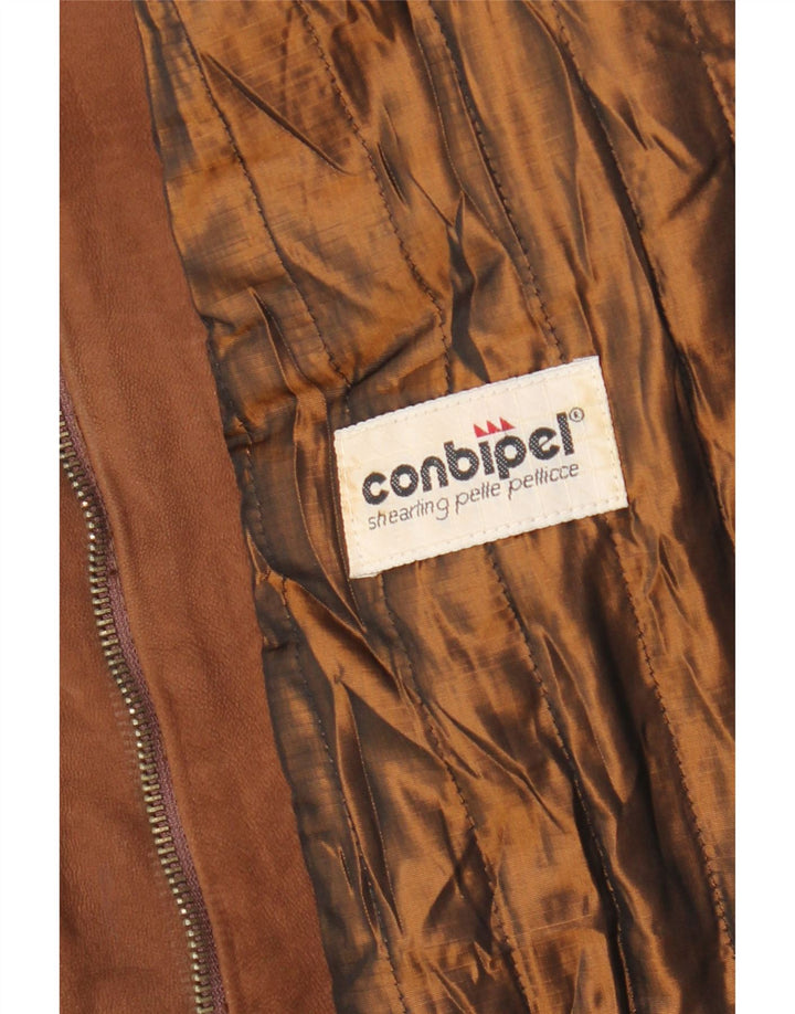 Conbipel Γυναικείο Δερμάτινο Μπουφάν UK 14 Large Brown Δερμάτινο