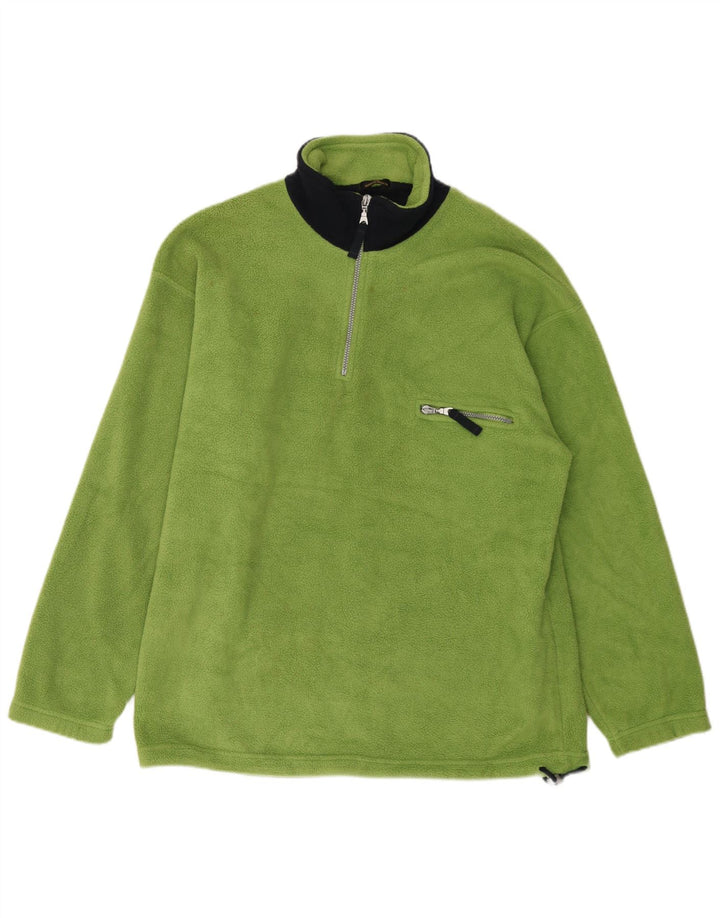 Marks & Spencer Ανδρικό φερμουάρ Fleece Jumper Μεγάλο πράσινο χρώμα