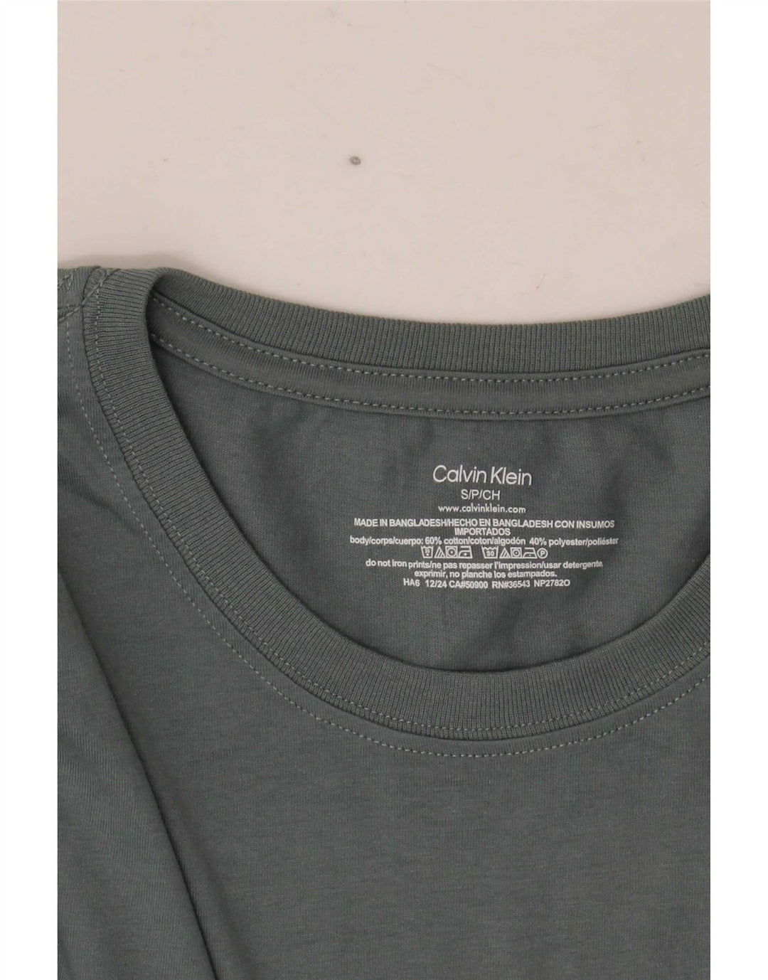 Calvin Klein Ανδρικό γραφικό T-Shirt Top Μικρό γκρι βαμβακερό