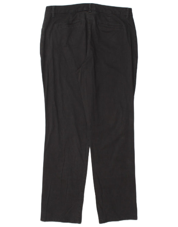 Lee Womens Mid Rise Straight Casual Trousers US 14 XL W32 L30 Black Cotton