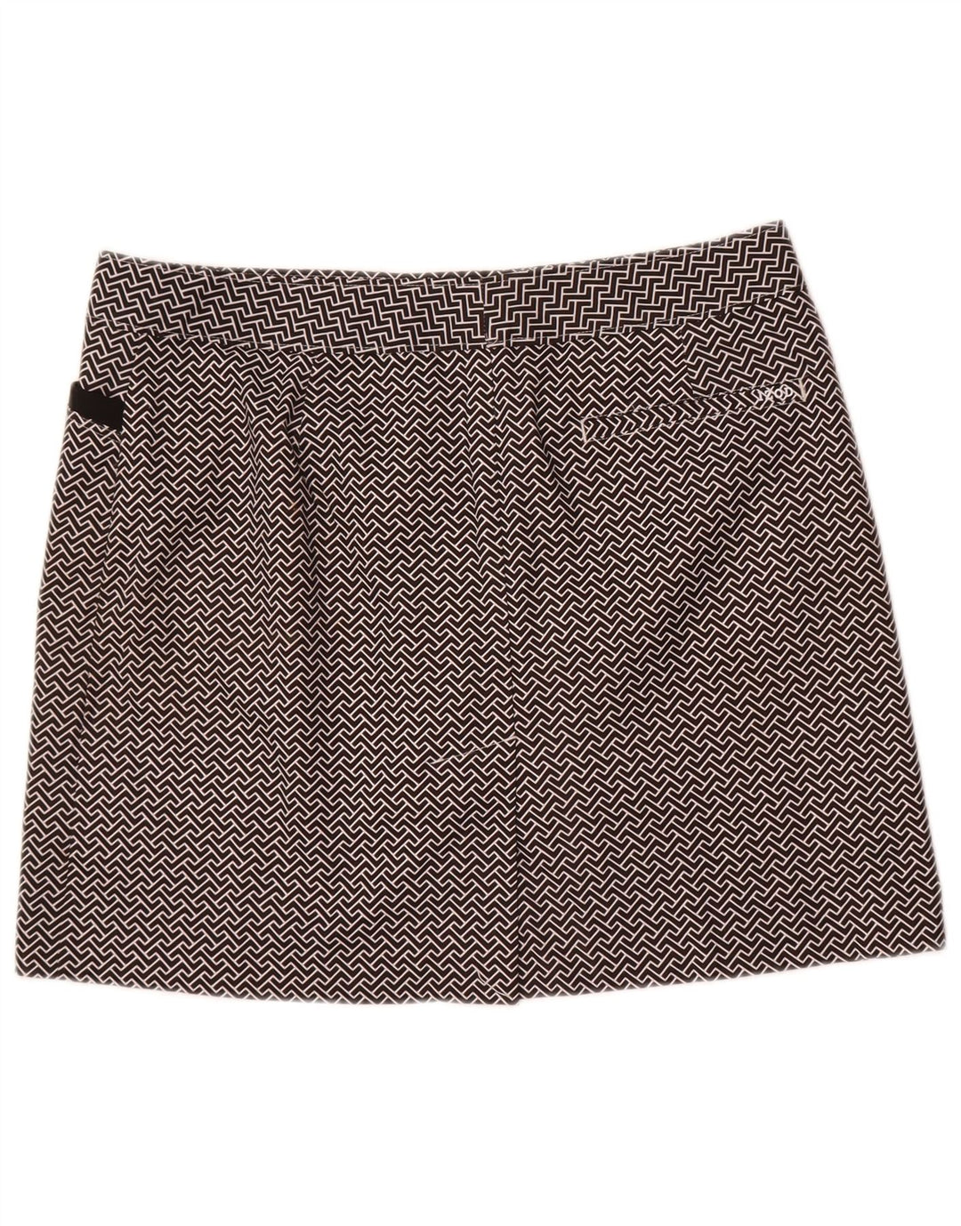 Izod Γυναικεία Golf Mini Φούστα US 8 Medium W32 Μαύρος γεωμετρικός πολυεστέρας
