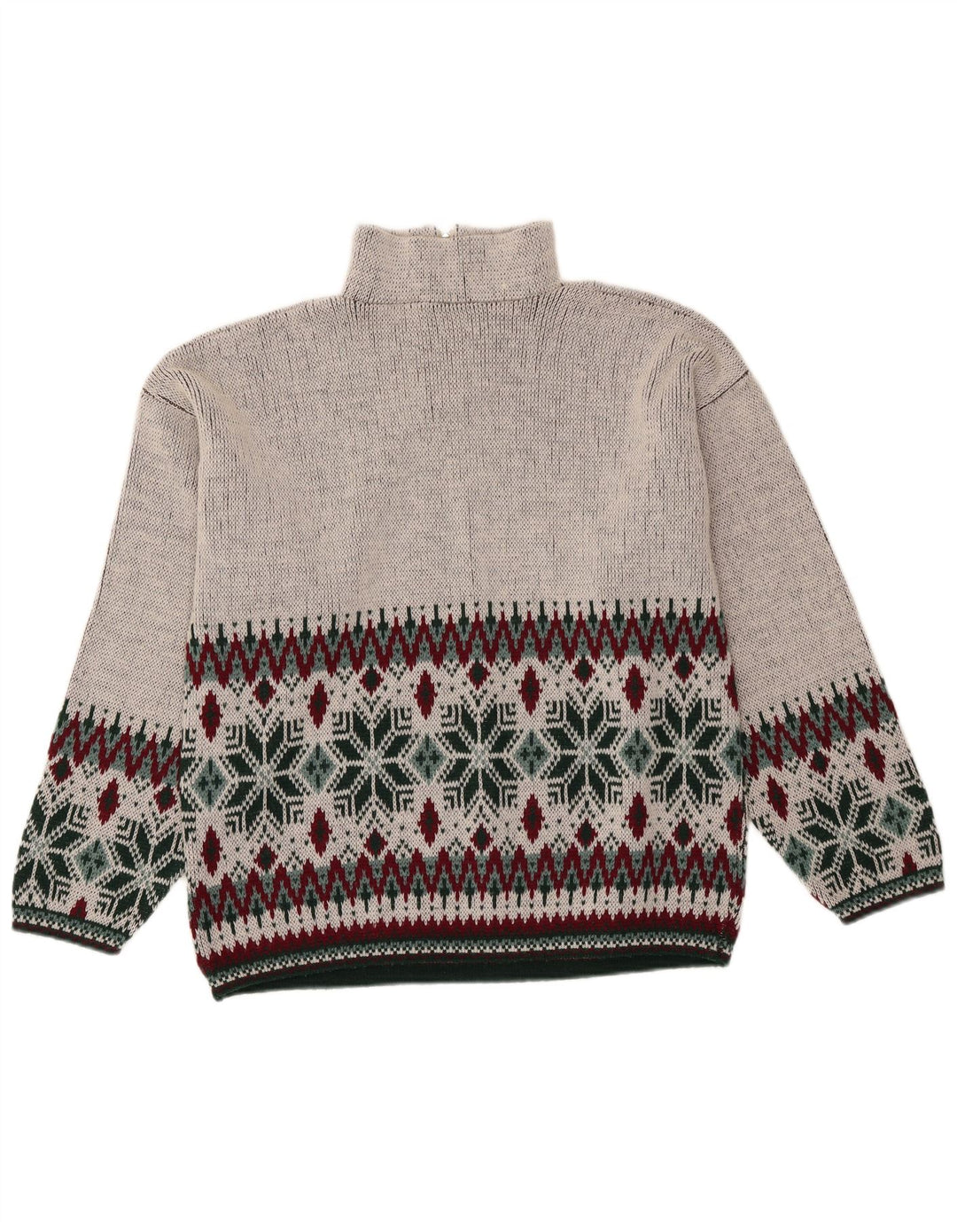 Vintage ανδρικό πουλόβερ με φερμουάρ Medium Grey Fair Isle