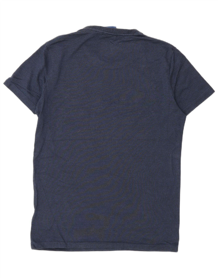 Ανδρικό γραφικό μπλουζάκι Superdry Top από μεσαίο μπλε ναυτικό βαμβακερό