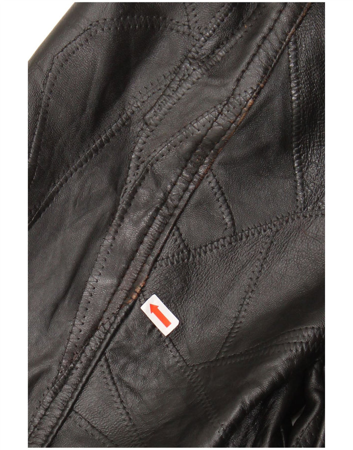 VINTAGE Ανδρικό Δερμάτινο Μπουφάν UK 40 Large Μαύρο Δερμάτινο