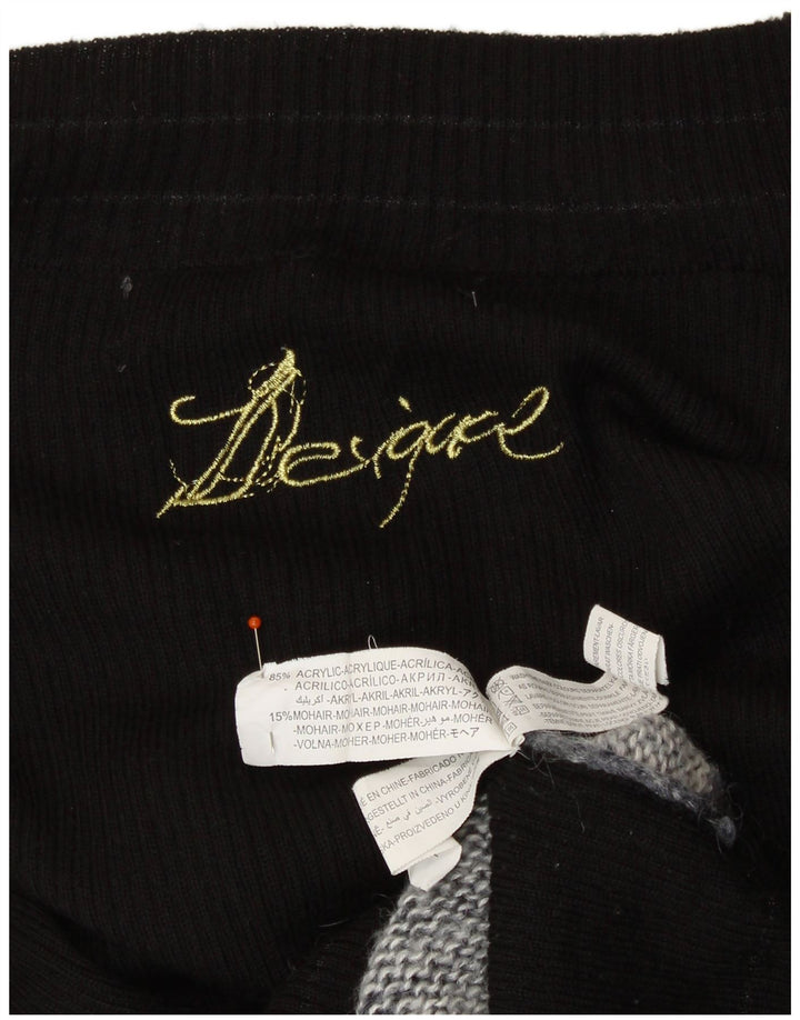 DESIGUAL Γυναικείο πουλόβερ με λαιμόκαυστο UK 12 Medium Black Colorful