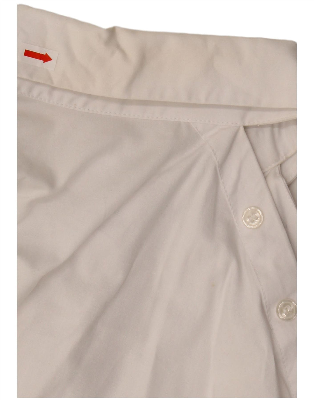 Zara Γυναικείο πουκάμισο Oversized Crop Μπλούζα UK 10 Small White Βαμβακερό