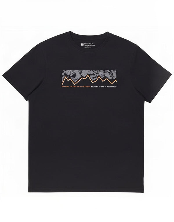 Mountain Warehouse Ανδρικό γραφικό T-shirt Top Medium Navy Blue Cotton
