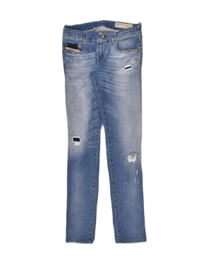 DIESEL Womens Grupee Distressed Slim Jeans W27 L32 Blue Cotton | Vintage Diesel | Thrift | Second-Hand Diesel | Used Clothing | Messina Hembry 