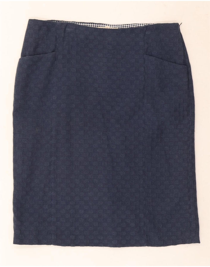White Stuff Γυναικεία ίσια φούστα UK 12 Medium W32 Navy Blue Geometric